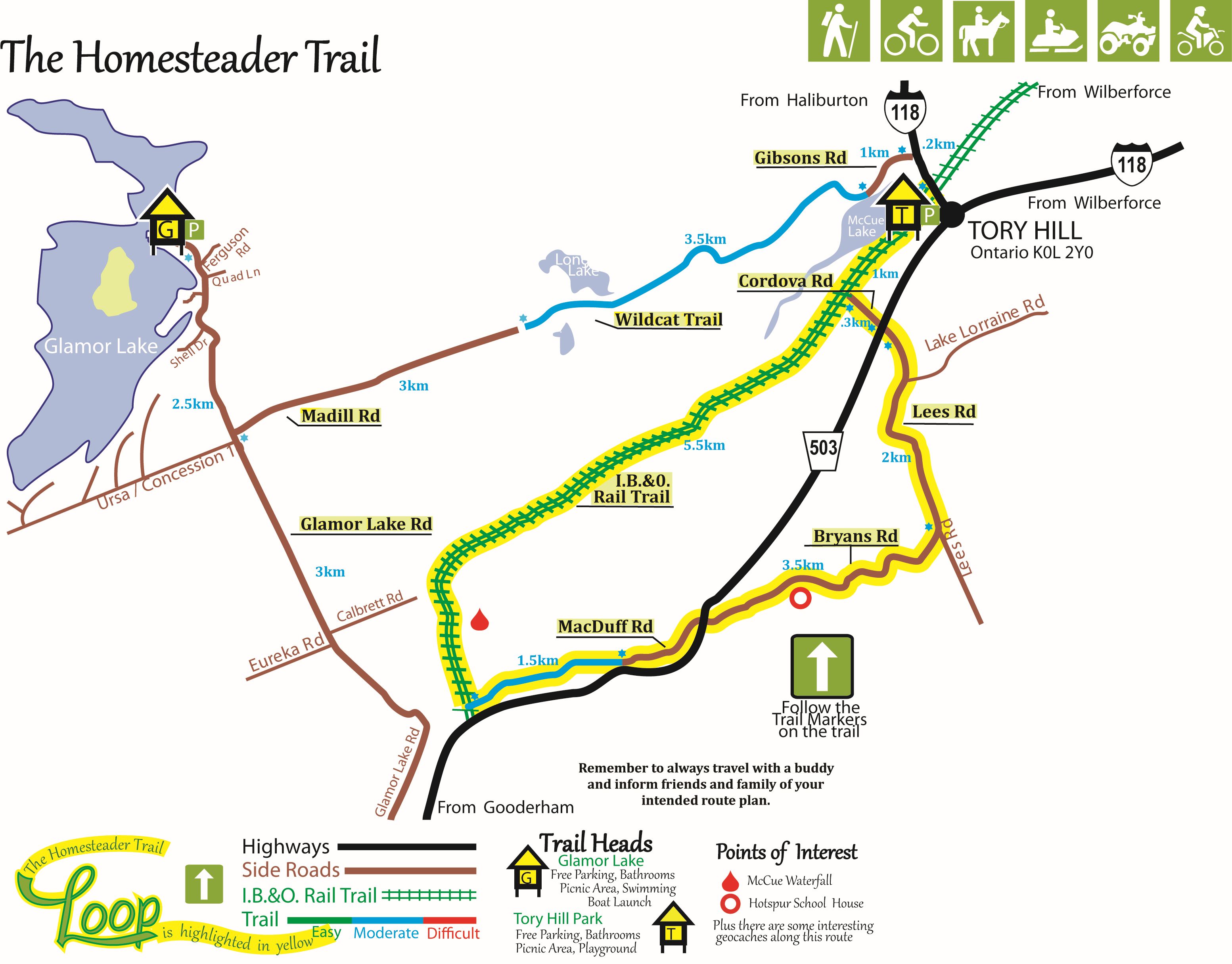 Map of Homesteader Trail