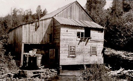 Black and white photo of the old South Wilberforce mill.