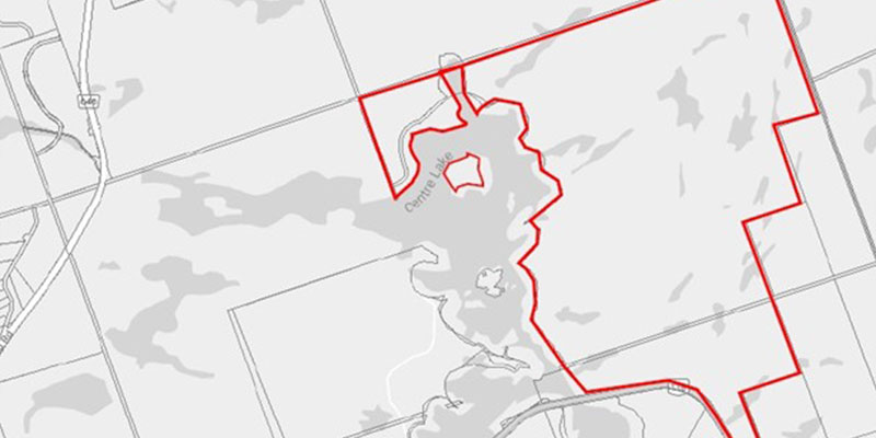 A key map showing centre lake and the area up for amendment