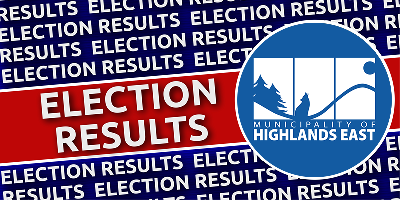 The highlands east logo on top of a banner that says election results