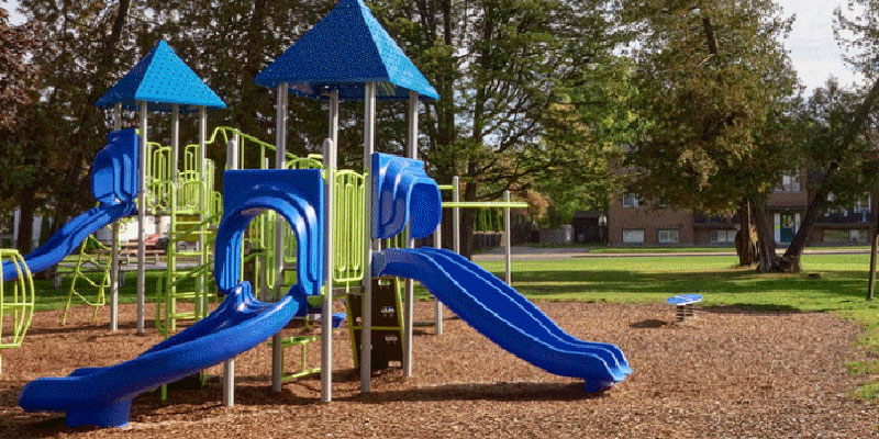 A playground on a sunny day.